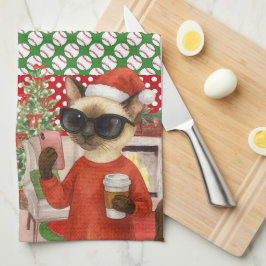 野球クリスマステーマ キッチンタオル