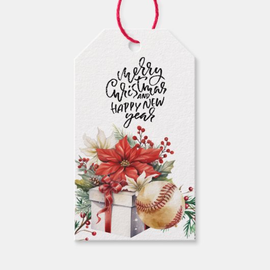 野球クリスマステーマ ギフトタグ (正面)