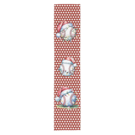 野球クリスマステーマ ショートテーブルランナー (正面)
