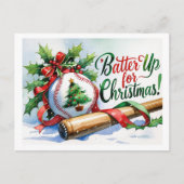 野球クリスマステーマ シーズンポストカード (正面)