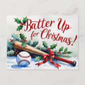 野球クリスマステーマ シーズンポストカード (正面)