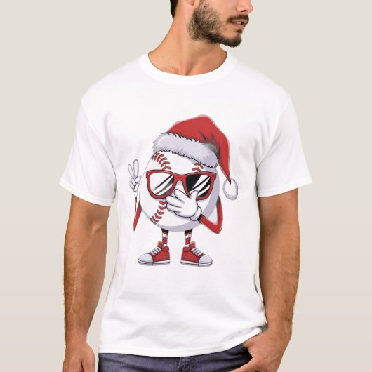 野球クリスマスデザイン Tシャツ (正面)