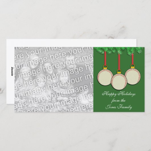 野球クリスマスフォトカード シーズンカード (正面/裏面)
