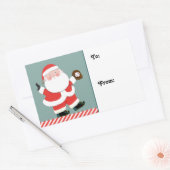 野球クリスマスプレゼントラベル 長方形シール (封筒)