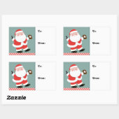 野球クリスマスプレゼントラベル 長方形シール (シート)