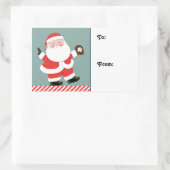 野球クリスマスプレゼントラベル 長方形シール (バッグ)