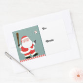 野球クリスマスプレゼントラベル 長方形シール (封筒)