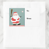 野球クリスマスプレゼントラベル 長方形シール (バッグ)