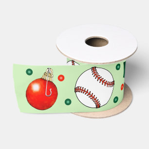野球クリスマスホリデーギフトサテンリボン サテンリボン