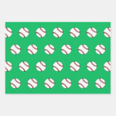 野球クリスマスホリデーギフトラッピング紙 ラッピングペーパーシート (正面2)