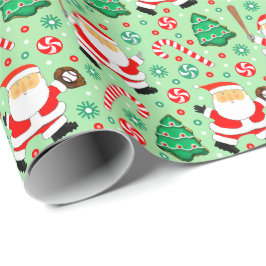 野球クリスマスホリデーギフトラッピング紙 ラッピングペーパー