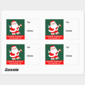 野球クリスマスホリデーギフトラベル 長方形シール (シート)