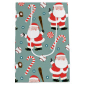 野球クリスマスホリデー ミディアムペーパーバッグ (裏面)