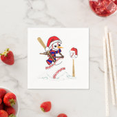 野球クリスマス雪だるま遊ズ野球 スタンダードカクテルナプキン (インサイチュ)