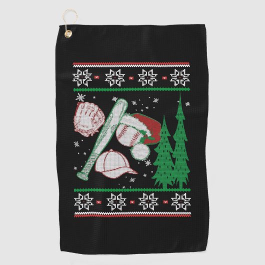 野球クリスマス ゴルフタオル (正面)