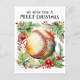 野球クリスマス シーズンポストカード
