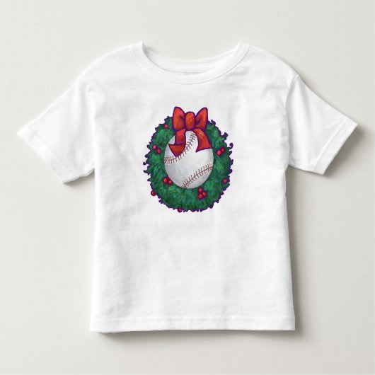 野球クリスマス トドラーTシャツ (正面)