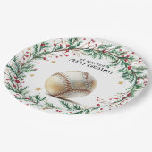 野球クリスマス ペーパープレート (アングル)