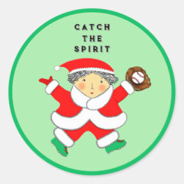 野球クリスマス ラウンドシール