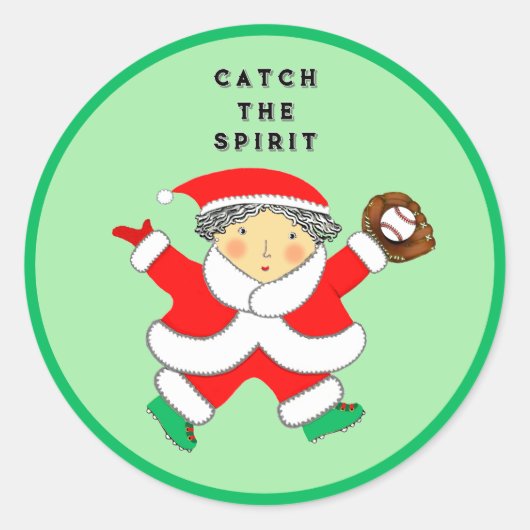 野球クリスマス ラウンドシール (正面)