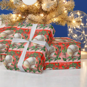 野球クリスマス ラッピングペーパー