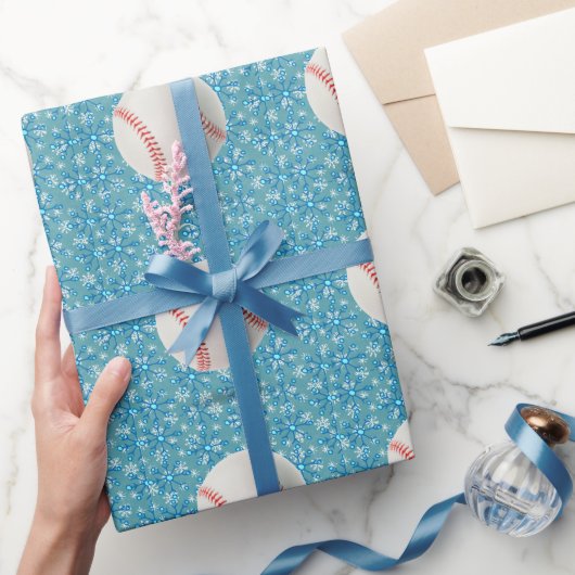 野球クリスマス ラッピングペーパー (ギフト)