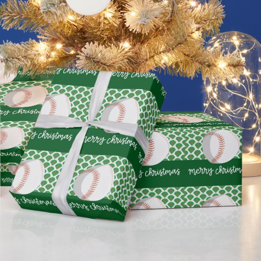 野球クリスマス ラッピングペーパー (クリスマス)