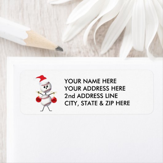 野球クリスマス ラベル (インサイチュ)