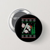 野球クリスマス 缶バッジ (正面&裏面)