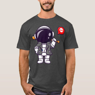 野球クールこうもり及びジャケットカート付き宇宙飛行士 Tシャツ