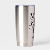 野球クールの母の分隊赤いハートパーソナライズされた 保温保冷タンブラー (正面)