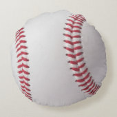 野球クールスポーツスタイリッシュボールのテクスチャパターン ラウンドクッション (裏面)