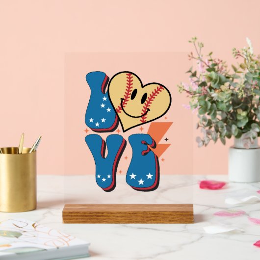 野球クールスポーツ愛好家ワードアート アクリルサイン (ウェディング)