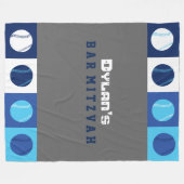 野球クールバー（ユダヤ教の）バル・ミツバーフォトオペバックドロップ フリースブランケット (正面(横))