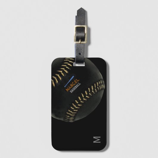 野球クールパーソナライズされた ラゲッジタグ (正面縦)