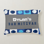 野球クールブルーボールバー（ユダヤ教の）バル・ミツバーパーティー枕 アクセントクッション (正面)