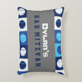 野球クールブルーボールバー（ユダヤ教の）バル・ミツバーパーティー枕 アクセントクッション (正面(垂直))