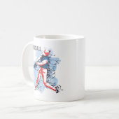 野球クール選手の振りカラフル込み コーヒーマグカップ (正面左)