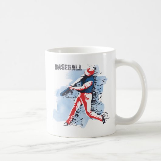 野球クール選手の振りカラフル込み コーヒーマグカップ (右)