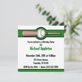 野球グリーン誕生日招待状 招待状 (スタンド正面)