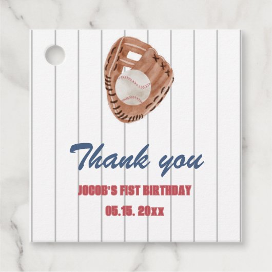 野球グローブススクエアメッセージカード フェイバータグ (正面)