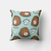 野球グローブボール&ボーイナスパターンスポーツテーマ クッション (裏面)