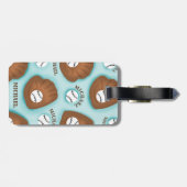 野球グローブボール&ボーイナスパターンスポーツテーマ ラゲッジタグ (裏面横)