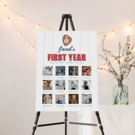 野球グローブ12ヶ月フォトマイルストーンボード