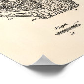 野球グローブ1924パテントアート – オールドピーパー ポスター (角)