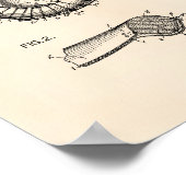 野球グローブ1942パテントアートオールドピーパー ポスター (角)