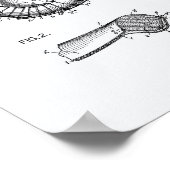 野球グローブ1942パテントアートホワイト紙 ポスター (角)