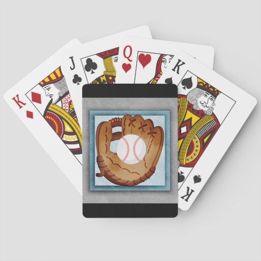 野球グローブ – かわいい野球テーマ トランプ (裏面)
