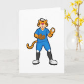 野球グローブ&キャップ付きタイガー カード (黄色い花)