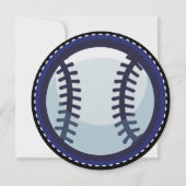 野球ゲームスポーツ子供の誕生日パーティーラウンド 招待状 (裏面)